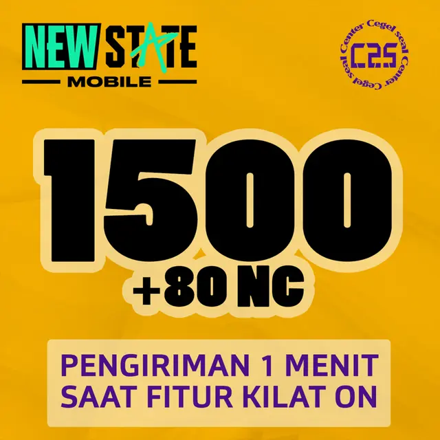 Jual 1500 NC PUBG NEW STATE Center Cegel Seal | VCGamers