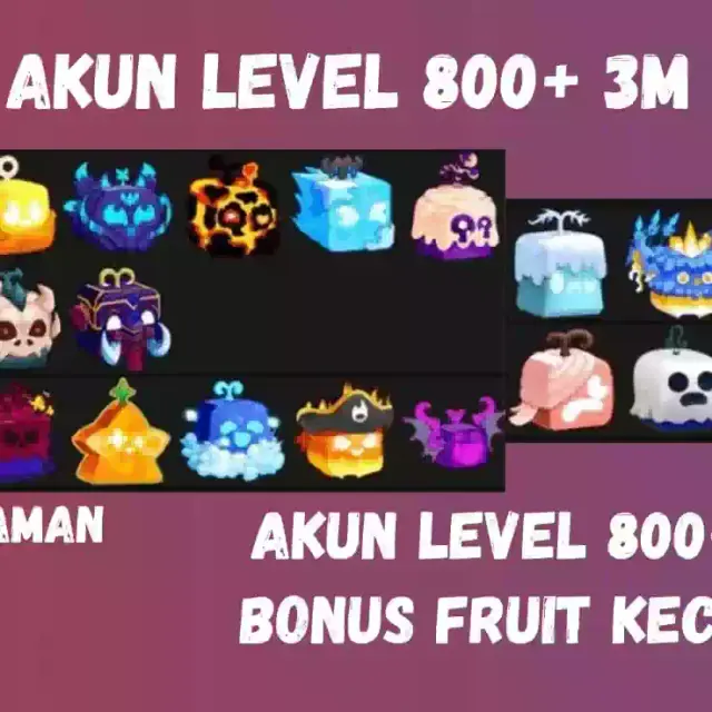 Jual AKUN LEVEL 800 3M MONEY BONUS FRUIT BANYAK Blox Fruits - Roblox Sanzz storee | VCGamers