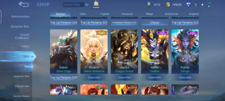 Jual AKUN SULTAN GG Mobile Legends RASA STORE | VCGamers