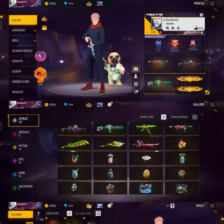 Jual Akun Fress Free Fire zakk_store30 | VCGamers