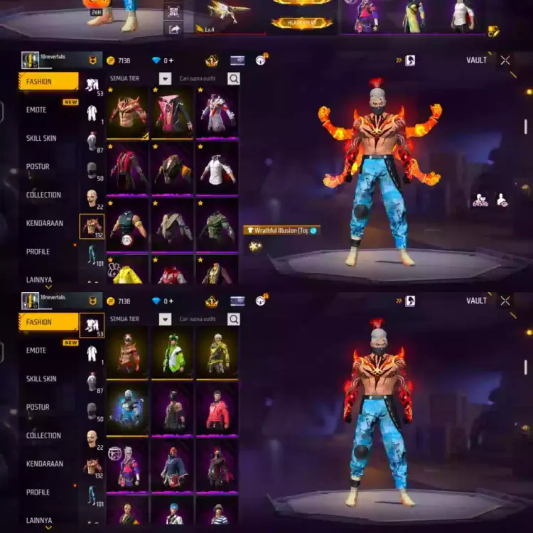 Jual AKUN FREE FIRE BER SG LUMUT & TEROMPET Free Fire zakk_store30 | VCGamers