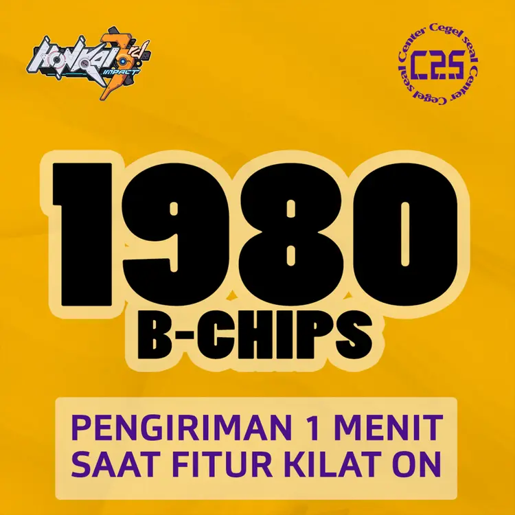 Jual 1.980 B-Chips Honkai Impact 3 Center Cegel Seal | VCGamers