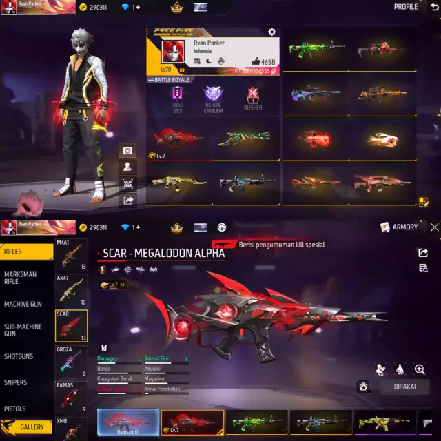 Jual AKUN FREE FIRE GRADE A Free Fire Shopgame Phoo | VCGamers