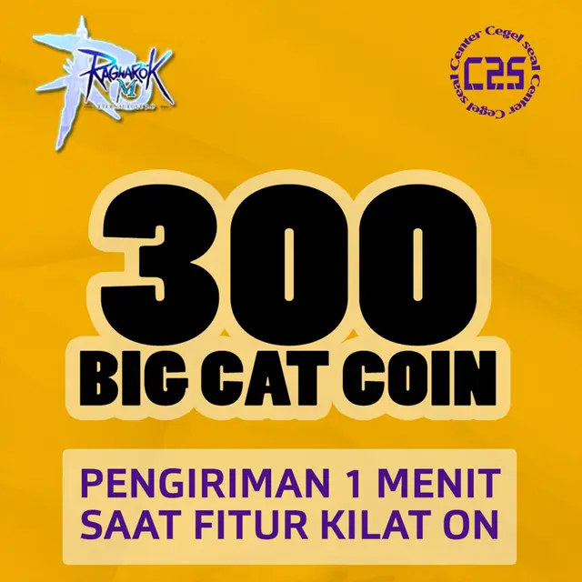 Jual 300 Big Cat Coin Ragnarok M Eternal Love Center Cegel Seal | VCGamers