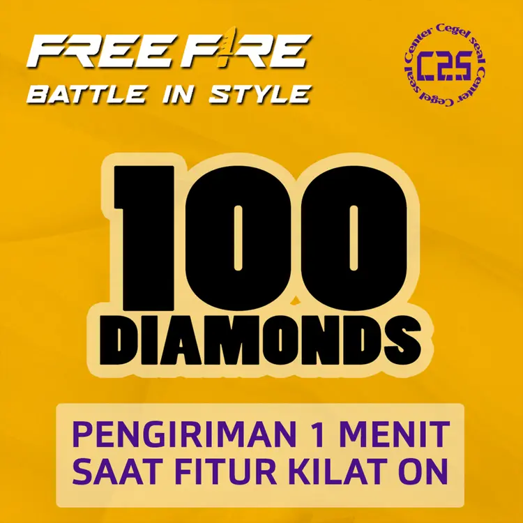 Jual 100 Diamonds Free Fire Center Cegel Seal | VCGamers