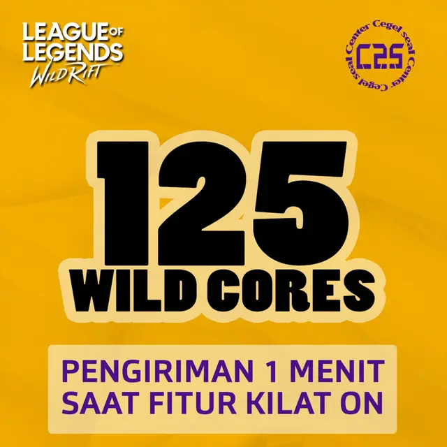 Jual 125 Wild Cores League of Legends Wild Rift Center Cegel Seal | VCGamers