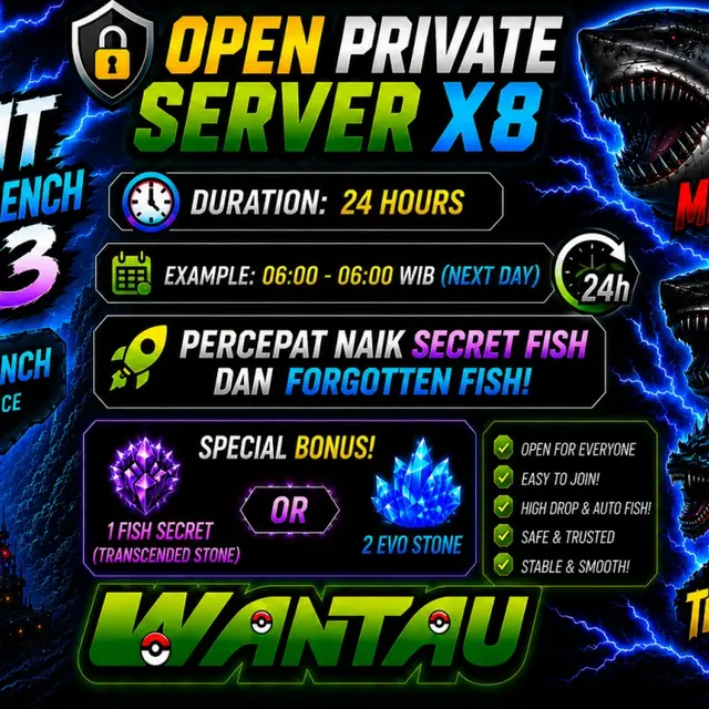 Jual PT PT Server Boost X8 (24 Jam) Fish It! - Roblox Wantau | VCGamers