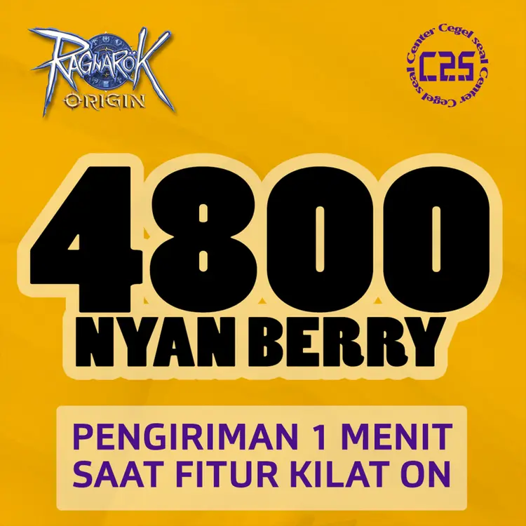 Jual 4800 Nyan Berry Ragnarok Origin Global (Link) Center Cegel Seal | VCGamers