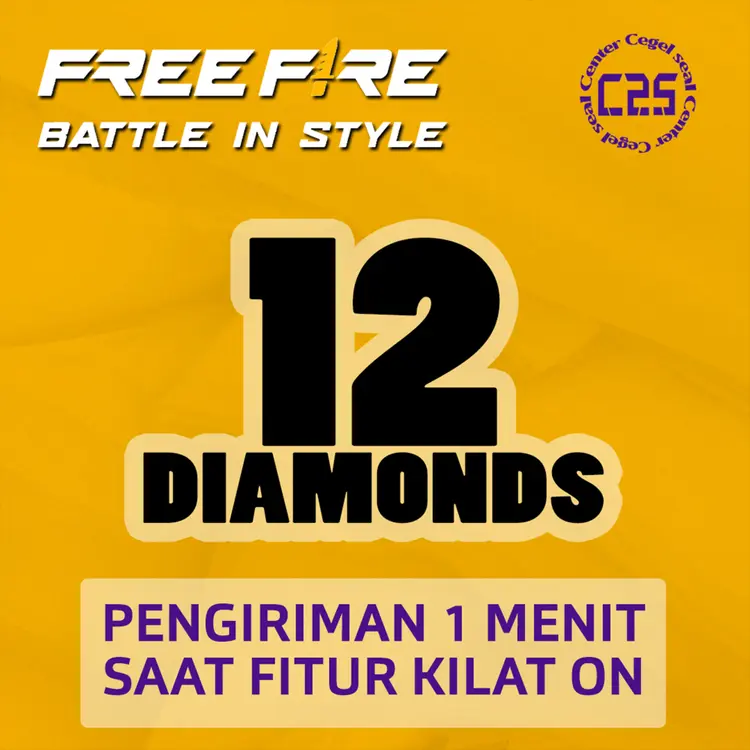 Jual 12 Diamonds Free Fire Center Cegel Seal | VCGamers