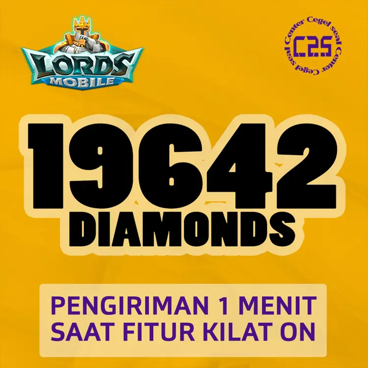 Jual 19.642 Diamonds Lords Mobile Center Cegel Seal | VCGamers