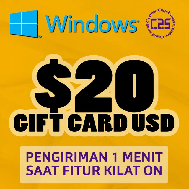 Jual USD $20 Windows Center Cegel Seal | VCGamers