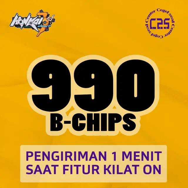 Jual 990 B-Chips Honkai Impact 3 Center Cegel Seal | VCGamers