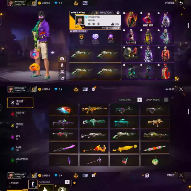 Jual AKUN FREE FIRE GRADE B Free Fire zakk_store30 | VCGamers