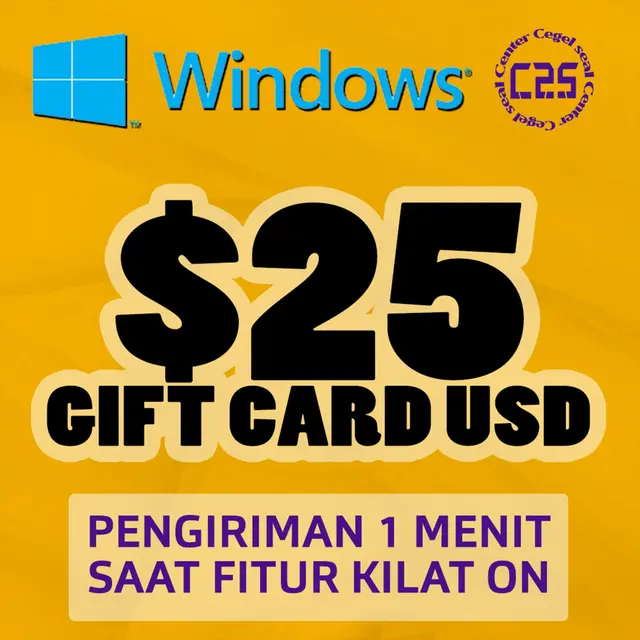 Jual USD $25 Windows Center Cegel Seal | VCGamers