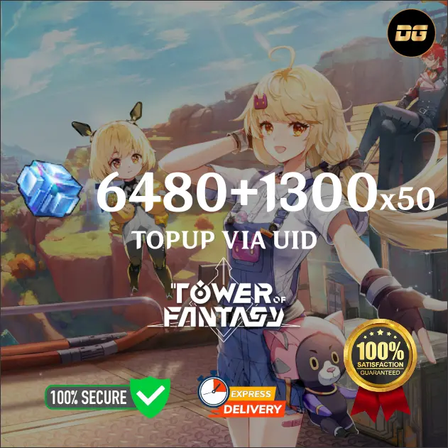 Jual 6480 Tanium + Dark Crystal 1300 x 50 Tower of Fantasy degamingstore | VCGamers