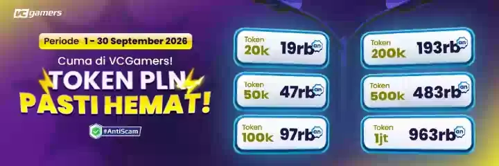 Cuma di VCGamers! TOKEN PLN MURAH TERUS!