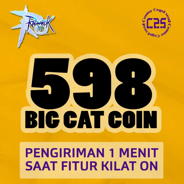 Jual 598 Big Cat Coin Ragnarok M Eternal Love Center Cegel Seal | VCGamers