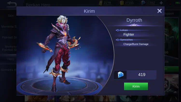 Jual Dyrroth Mobile Legends KALBAR GAME STORE | VCGamers