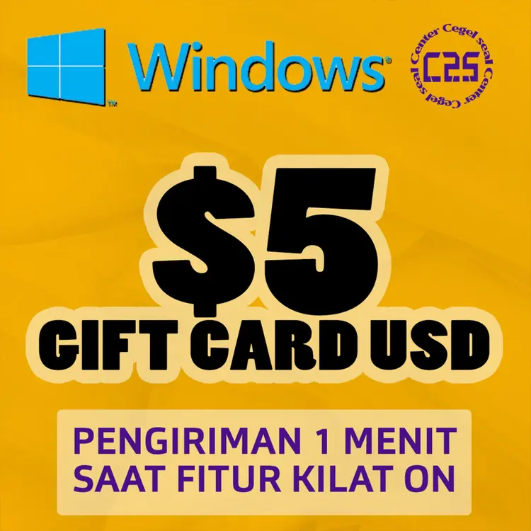 Jual USD $5 Windows Center Cegel Seal | VCGamers