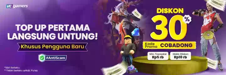 TOP UP PERTAMA, LANGSUNG DISKON 30%!