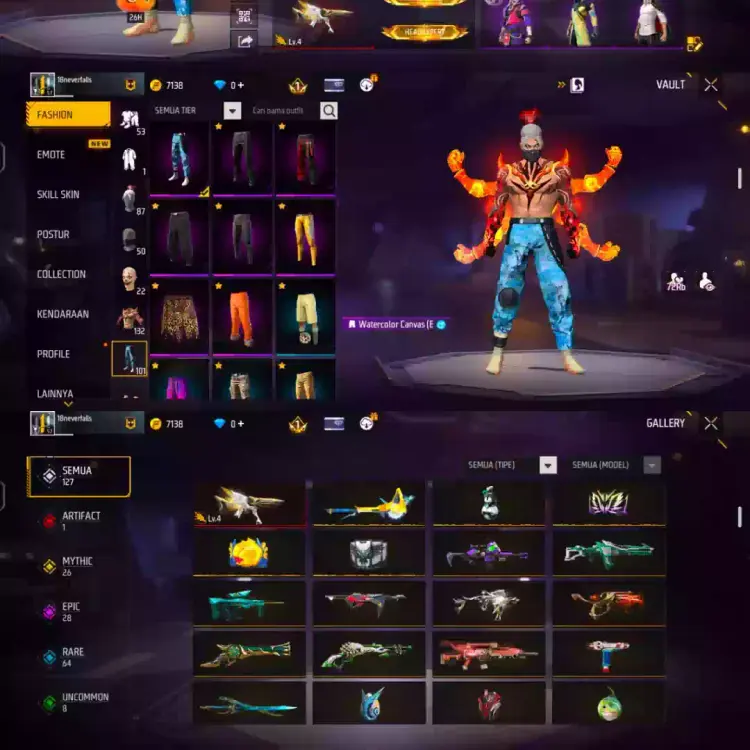Jual AKUN FREE FIRE BER SG LUMUT & TEROMPET Free Fire zakk_store30 | VCGamers